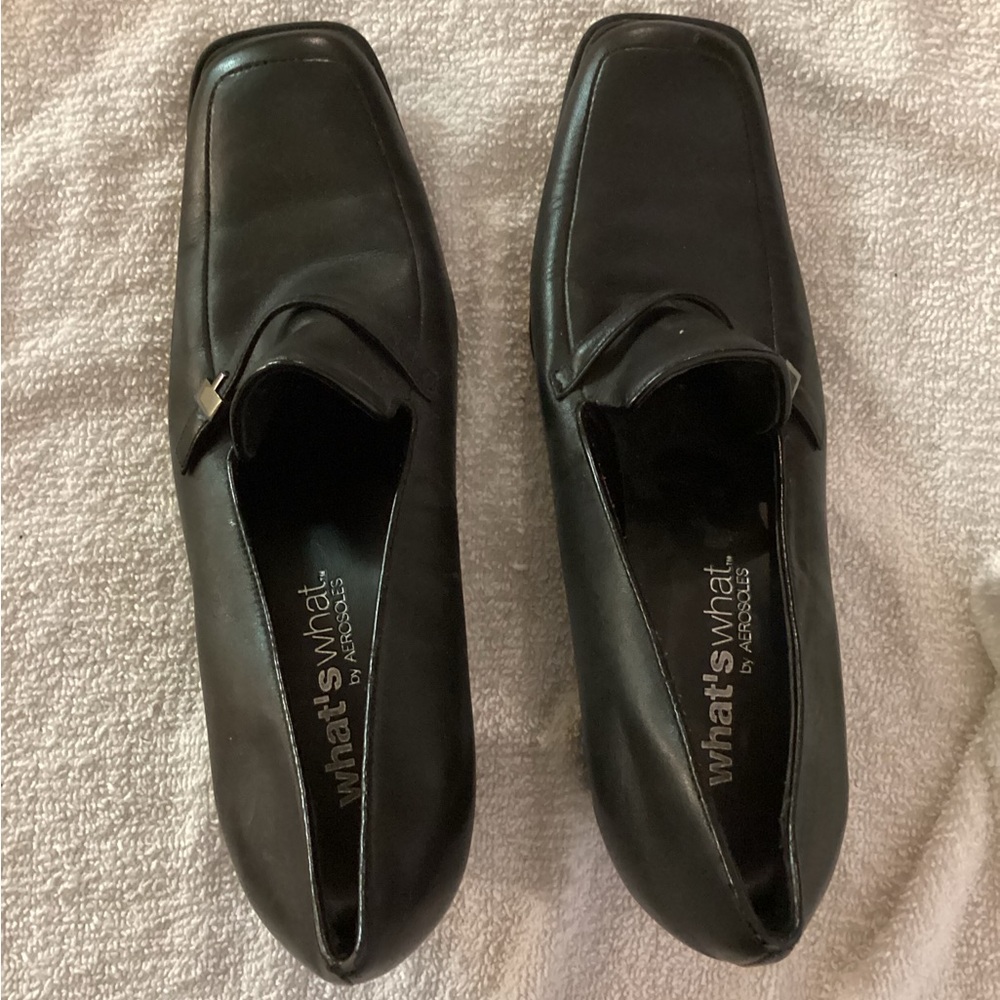 What’s What by Aerosoles Black Loafers, Style 88592-1, Size 8.5 W